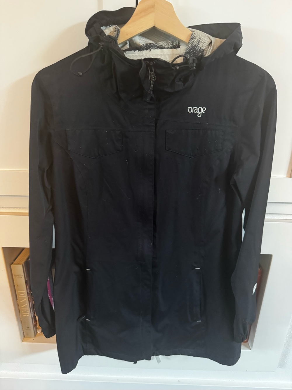 Orange a line raincoat/shell with Subtle Logo